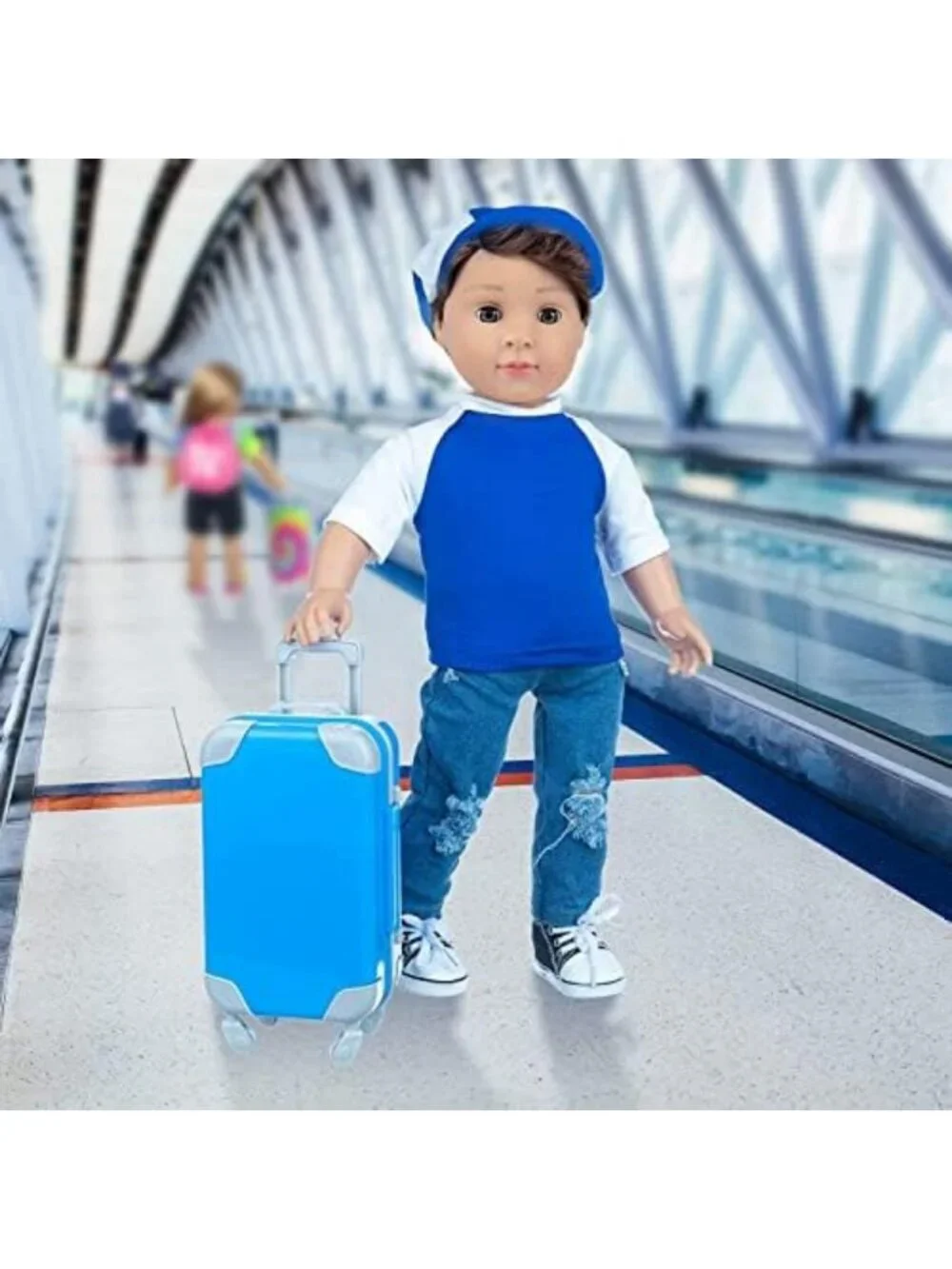 24 Pcs 18-Inch Doll Clothes Travel Set with Suitcase & Accessories for Kids